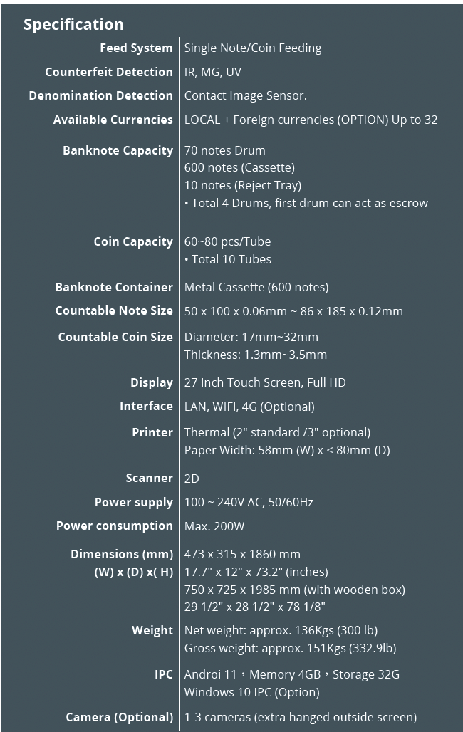 GTS Cashier 2.0 Smart Payment Kiosk